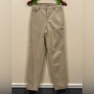 Zara 
Faux Leather Pants women Khaki Chinos